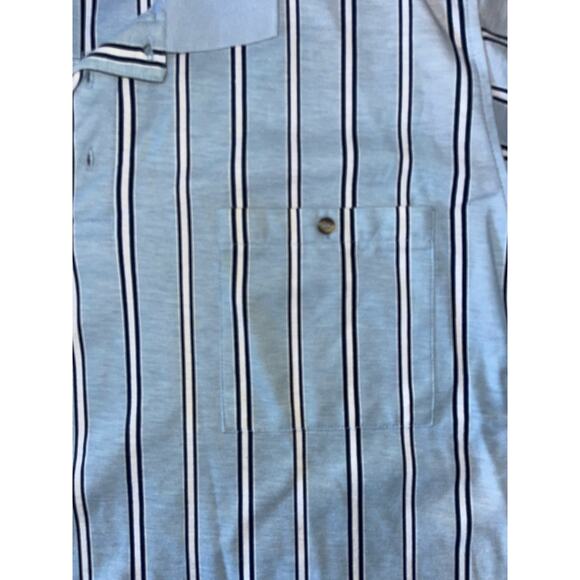 Mens Haband Casual Joe Light Blue White Black‎ Striped Vintage 90s Polo Shirt XL - Picture 2 of 6